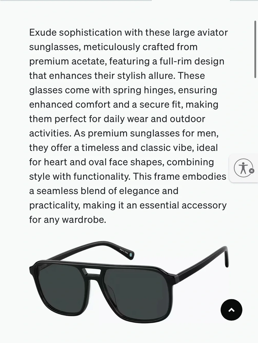 Zenni black aviator sunglasses